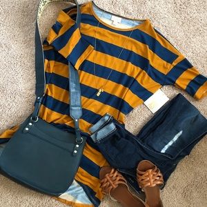 LuLaRoe Autumn Stripe Irma Tunic NWT Size XS